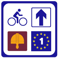 combination signs of norman way and Eurovelo