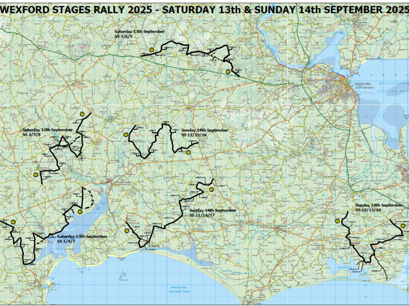 Wexford Stages Rally Map 2025