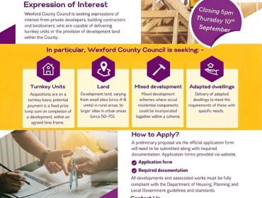 Expression of interest in providing turnkey properties
