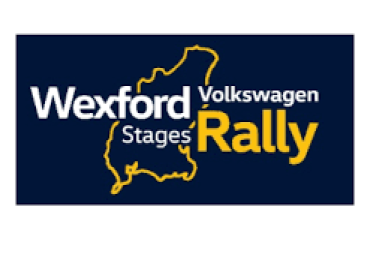 Image shows outline of county wexford border and text saying Volkswagen Wexford Stage Rally